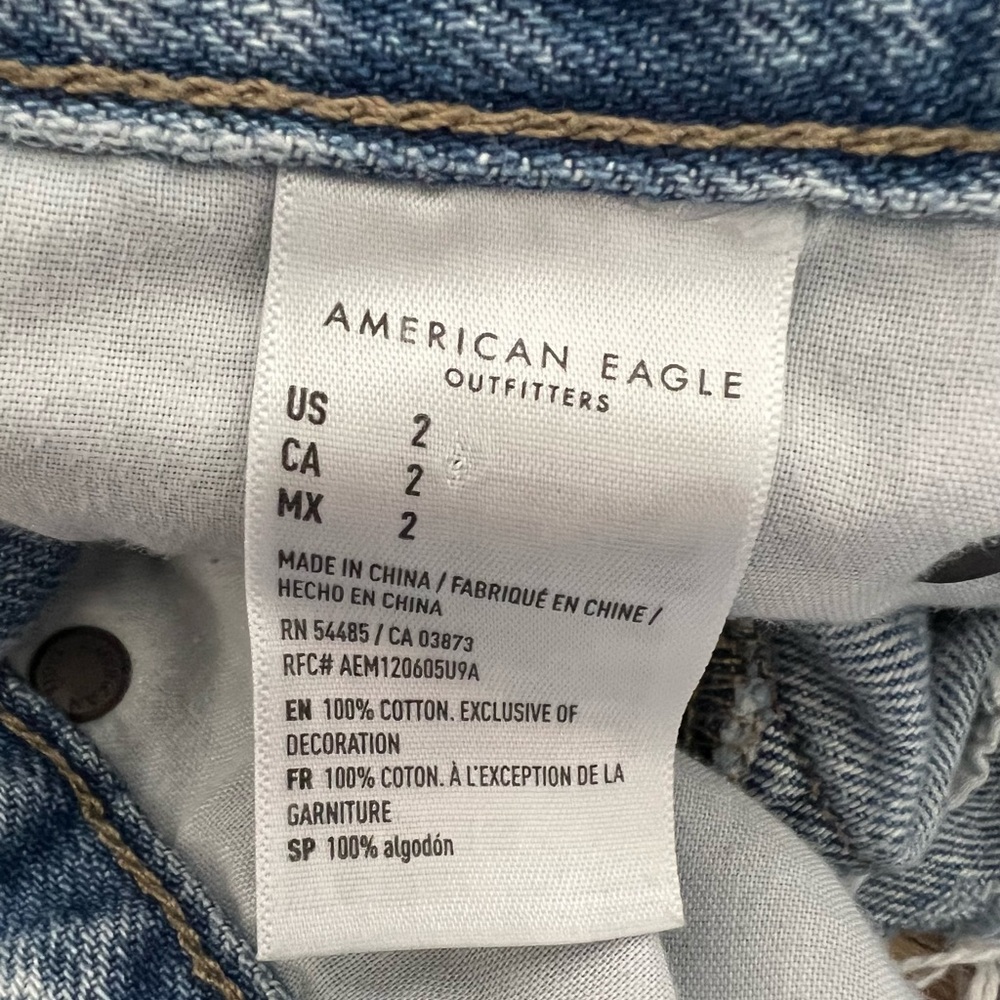 American Eagle 90's boyfriend shorts size 2 100% cotton destroyed high waist - Picture 5 of 5